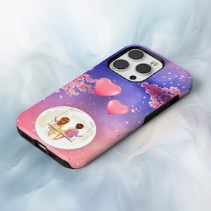 Lovely Couple Phone Case Kawaii Cover fit for iPhone 17 Pro Max, 16e, 15, 14, 12 & Samsung S25 Ultra, S24 FE, A56, Pixel 10 XL, 9a, 8