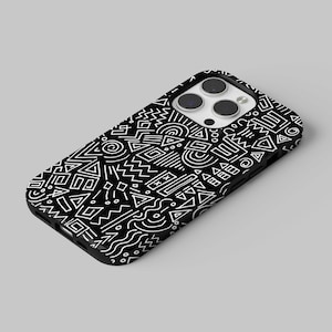 Modern Abstract Phone Case Line Art Cover fit for iPhone 17 Pro Max, 16e, 15, 14, 12 & Samsung S25 Ultra, S24 FE, A56, Pixel 10 XL, 9a, 8
