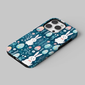 Cute Bunny Phone Case Easter Rabbit Cover fit for iPhone 17 Pro Max, 16e, 15, 14, 12 & Samsung S25 Ultra, S24 FE, A56, Pixel 10 XL, 9a, 8