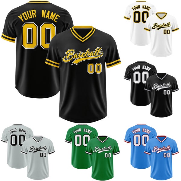 Custom Baseball Jersey Personalized  Printed Team Name And Number Baseball Pullover Shirt For Baseball Fans Baseball Lovers