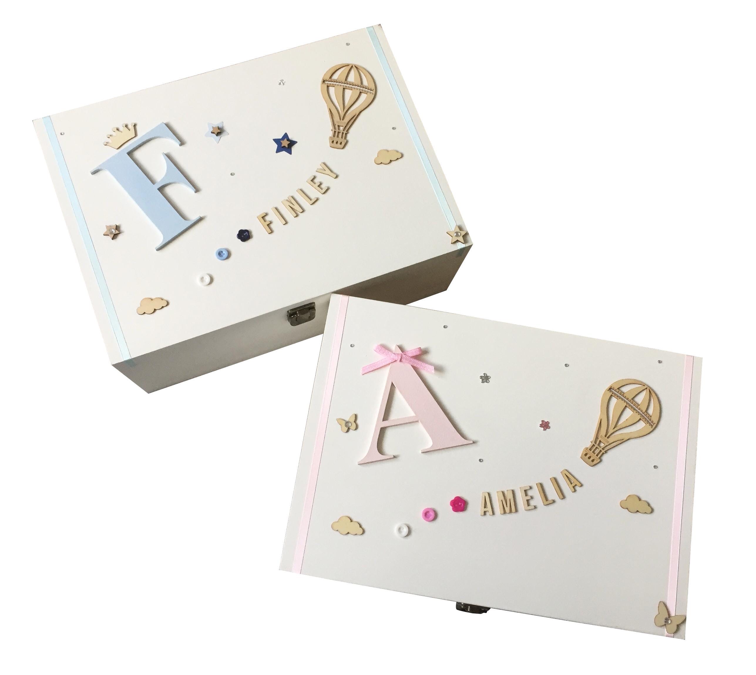 Personalised Baby Boys Girl Twin Large Wooden Keepsake Box New Parents ...