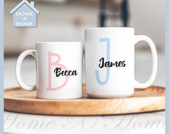 Grande tasse à café personnalisée avec prénom, signature personnalisée, grand nom, prénom simple, tasse à thé, cadeau pour lui pour son anniversaire, cadeau de demoiselle d'honneur