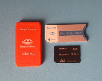 Sony original MemoryStick PRO Duo 1gb MagicGate Memory stick 1 gb with SanDisk Adapter in original Sony Ericsson case
