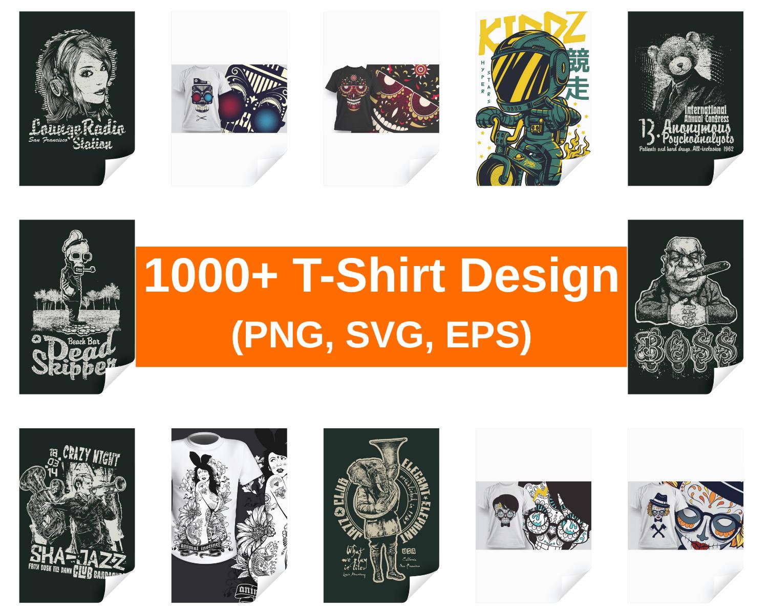 Lot de 1 000 modèles de t-shirt, modèles de t-shirt artistiques, t-shirt coloré PNG, t-shirt moderne pour homme femme enfant, téléchargement numérique