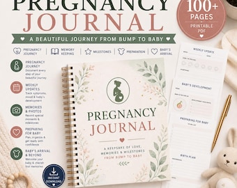 Pregnancy Journal PDF: Printable Memory Book, Baby Milestone Tracker