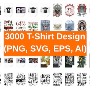3000+ T-Shirt Designs Bundle, Family T-Shirt Designs, Colorful Tshirt PNG, Modern T-Shirt for Men Woman Kids, Digital Download