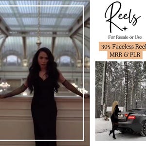 300+ Luxury Women Faceless Reels Bundle, Aesthetic Canva Editable Instagram Reels, PLR MRR Digital Product, Faceless Content for Marketing