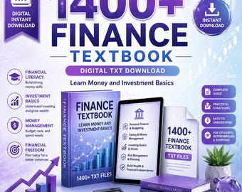 1400+ Finance Textbook Digital Instant Download Learn Money and Investment Basics