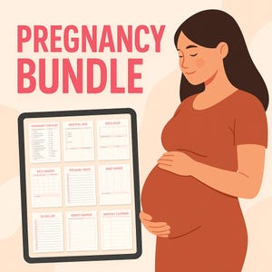Pregnancy Planner Bundle – My Pregnancy Journal, Baby Memory Book, Newborn Organizer, Digital Maternity Tracker PDF, Instant Download