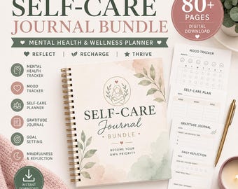 Digital Self-Care Journal Bundle: Mental Health & Wellness Planner (5 PDF Set)