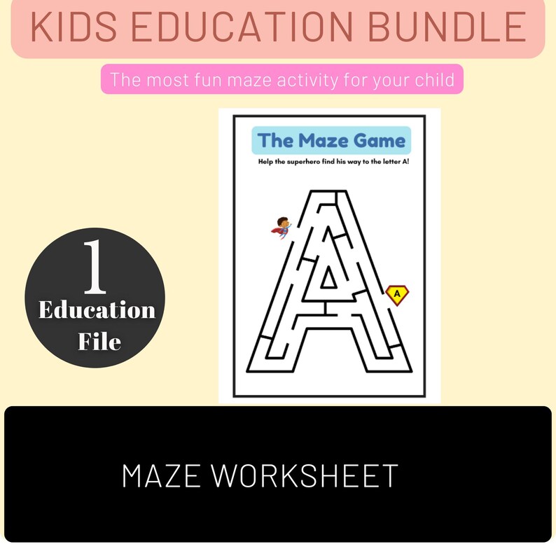 Kids Education Activity Bundle - Printable Worksheets for Preschool