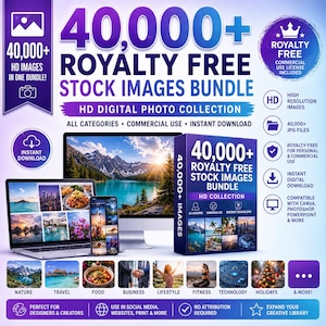 40,000 Royalty Free Stock Photos: HD Commercial Image Bundle (JPG)