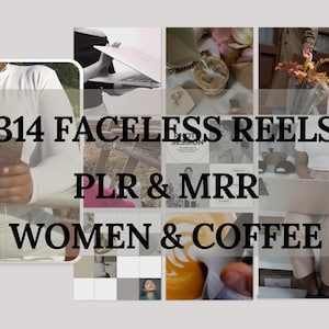 314 Luxury Rich Woman, Coffee and Work Reels for Instagram, Faceless Digital Marketing Videos, Master Resell Rights, MRR/PLR, Canva