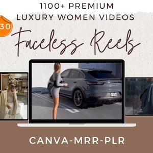 1100+ Luxury Rich Woman Reels for Instagram, Faceless Digital Marketing Videos, Master Resell Rights, MRR/PLR, Canva