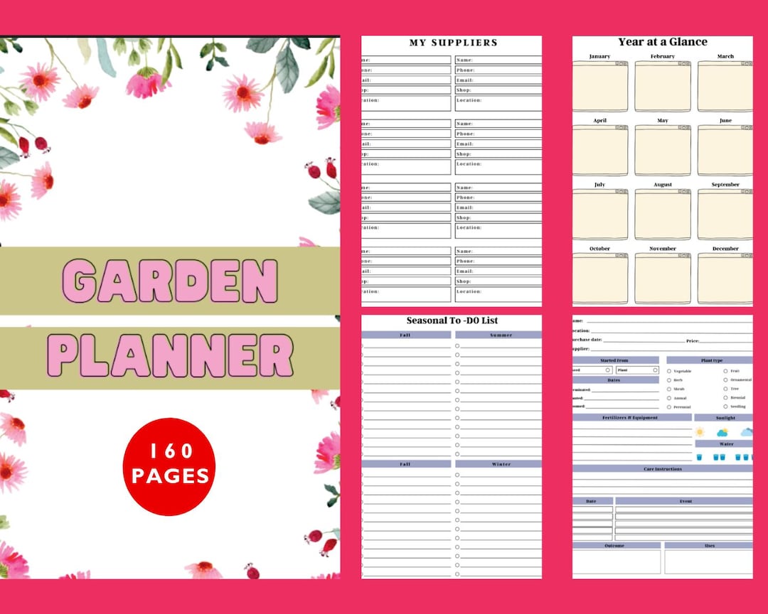 Garden Planner Printable PDF – Yearly Garden Journal, Planting ...