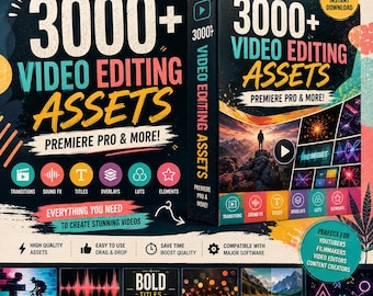 3000+ Video Editing Assets Premiere Pro After Effects CapCut (Digital Download)