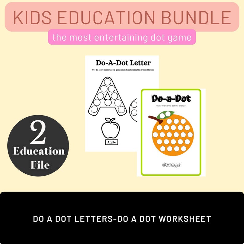 2 Do-a-dot Worksheets for Kids | Alphabet & Object Dot Marker Activity ...