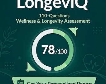 Wellness Longevity Assessment 110 Questions Personalized Longevity Health Test Wellness Age Calculator Digital Download Aging Gracefully