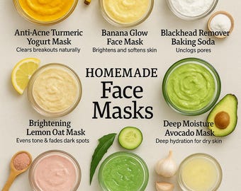 DIY-Rezepte für Hautpflege-Gesichtsmasken: Natürliche Hautpflegemittel, Akne & Glow (PDF-Download-Bundle)