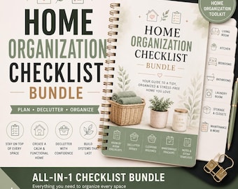 Home Organization Checklist Bundle | Cleaning, Security, Renovation, Shopping PDF Set | PLR MRR Digital Product