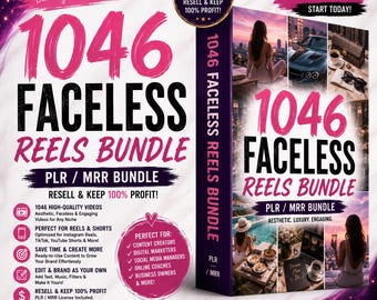 1046 Faceless Video for PLR,MRR, Luxury Reels, Mega Bundle Videos Pack, Marketing