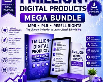 1+ Million Digital Products Bundle: Lightroom Presets, Premiere Pro Effects, Resume Templates (PLR & MRR)