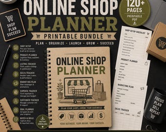 Online Shop Planner Printable: Ecommerce Business Organizer (PDF Download