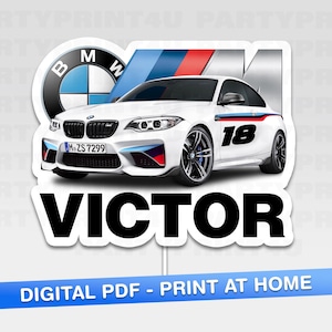 Personalised Custom Sports Car Racing Cake Topper for Birthday Party Decor Kids/Teens/Adults - DIGITAL DOWNLOAD PDF