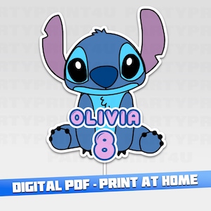 Decorazione per torta Lilo Stitch personalizzata per feste di compleanno per bambini/adolescenti/adulti - PDF DOWNLOAD DIGITALE