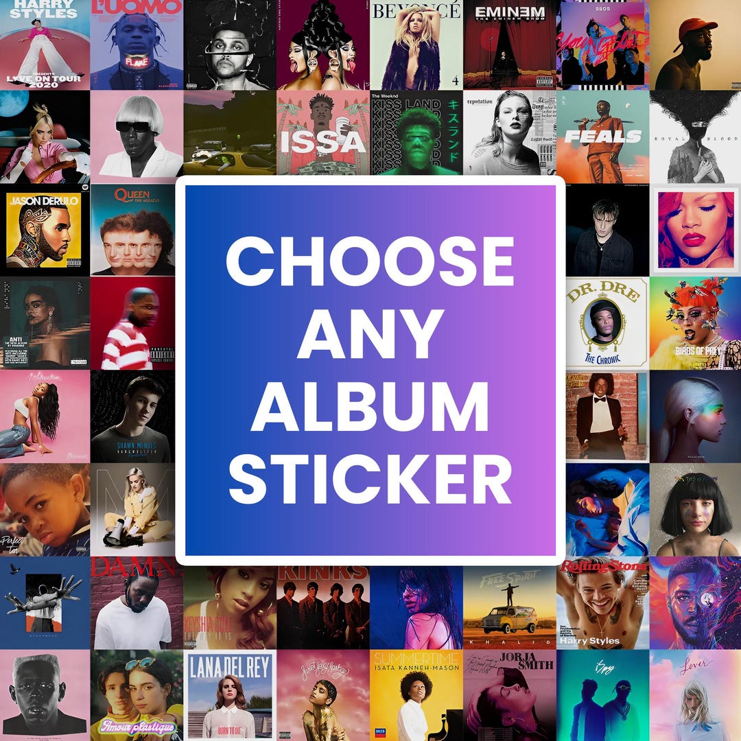 Sticker Decal Album Cover Sticker Any Artist Scrapbook Laptop Phone Car ...
