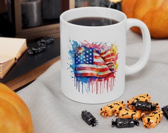 USA mug, 4th of July mug, Independence Day mug, America Mug, usa flag mug, Fourth of July gifts, 11 oz ceramic mug, USA coffee mug, usa gift