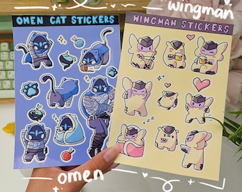 Valorant Omen Cat + Wingman Sticker Sheets