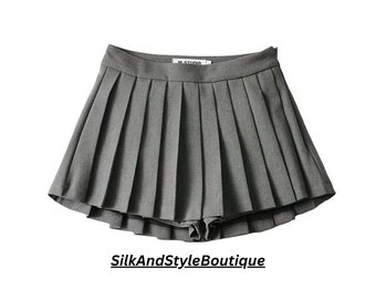 Pleated Mini Skirt For Women, High Waist Pleated Mini Skirt, Short Skirt, Casual Chic Style