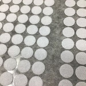 Klett - Klebepunkte | 15mm Durchmesser | weiss | selbstklebend