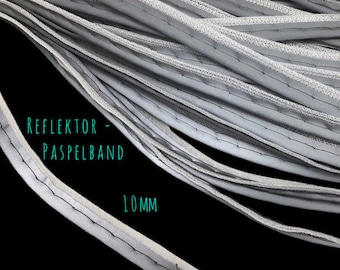 1 Meter Reflektor Paspelband (1,19 EUR/m) reflektierend grau Breite 10mm