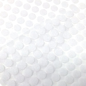 Klett - Klebepunkte | 10mm Durchmesser | weiss | selbstklebend
