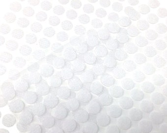 Klett - Klebepunkte | 10mm Durchmesser | weiss | selbstklebend
