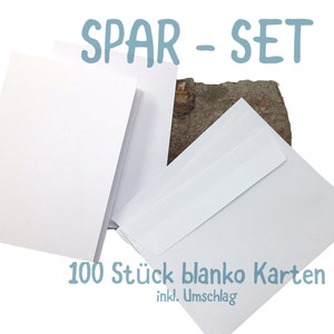 100 Stück Klappkarten | A6 Blanko Rohling weiß | mit Umschlag | Doppelkarten Faltkarten