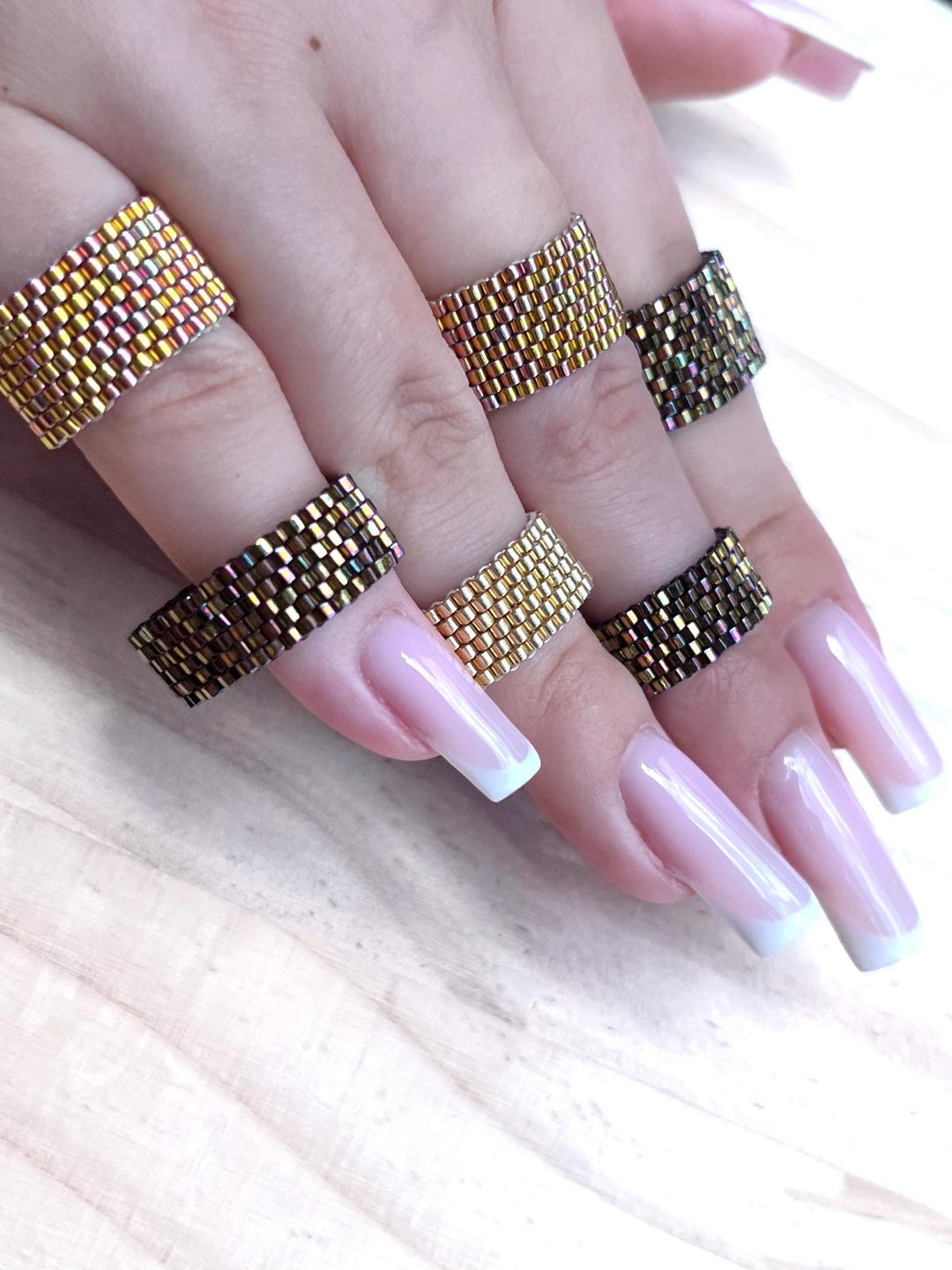 Handmade Beaded Ring - Etsy