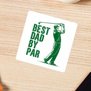 Sticker et aimant de golf Meilleur papa - Cadeau drôle de joueur de golf pour la fête des pères, sticker pour amateur de golf, accessoire imperméable durable pour voiture et ordinateur portable