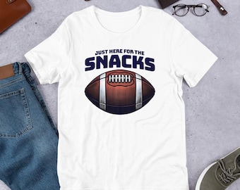 Here for the Snacks - Football Party Apparel & Tailgating Gear, Game Day Food Display Gifts for Snack Lovers