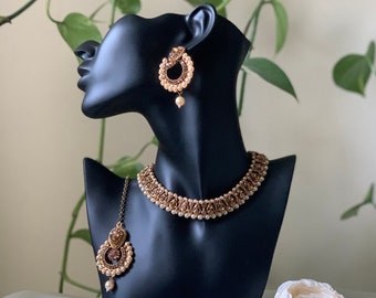 Antique Gold Necklace Set | Indian Jewellery