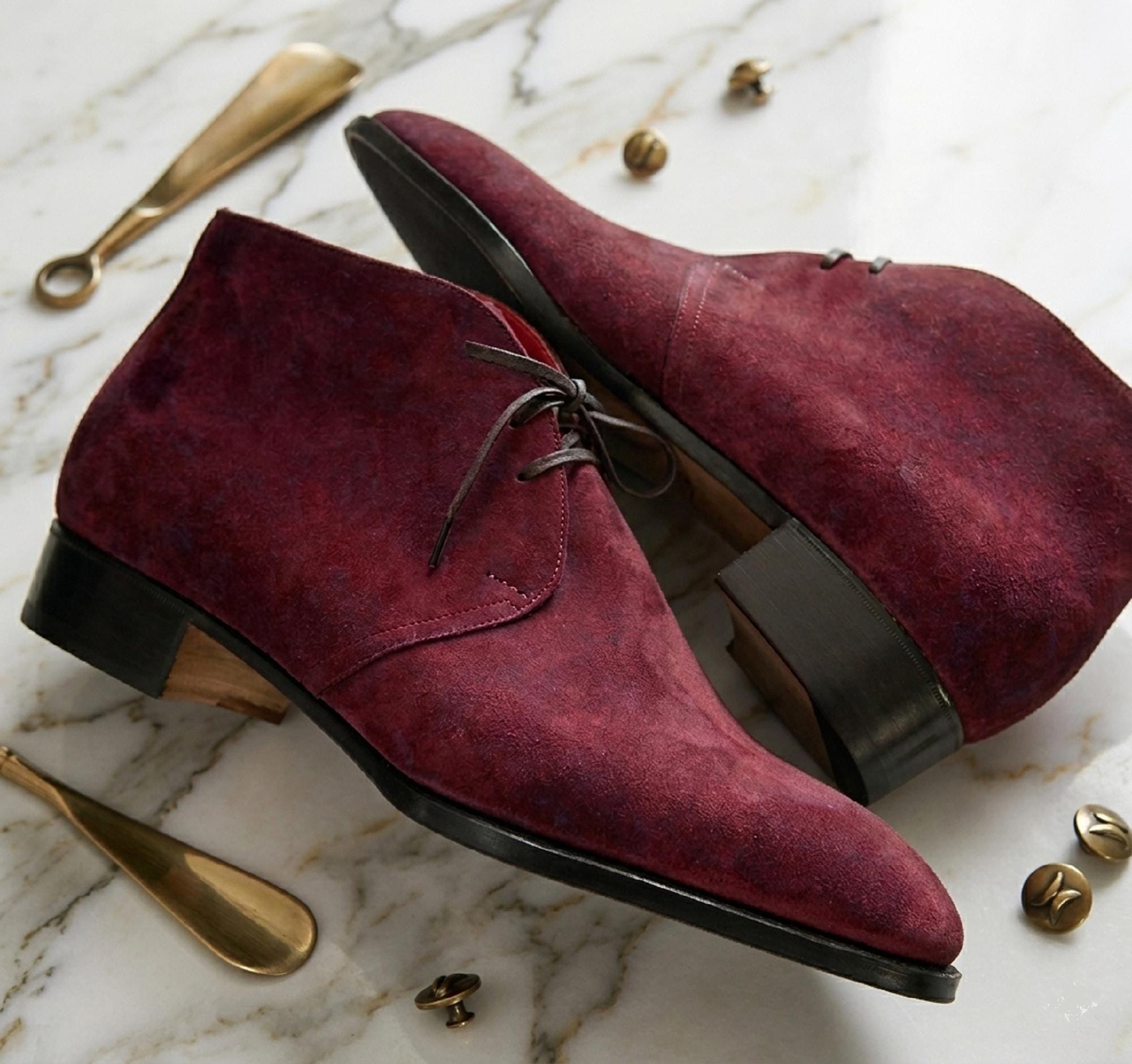 UGG Leighton Mens Burgundy Red Suede Chukka Desert Boots Size 13 UGG Mens Red Neumel Classic Suede Lace-Up Chukka Boot Shoes  main image 4