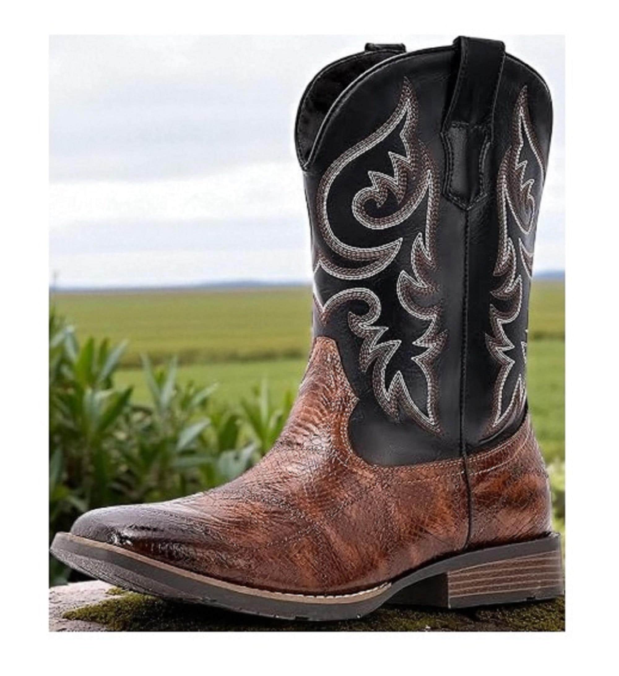 Square Toe Cowboy Boots - Etsy Denmark