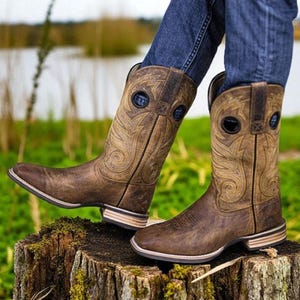 Handgefertigte Leder Cowboystiefel im Western Americana Stil