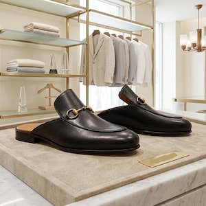 navy blue dress for baby girl Handmade Men's Green Tassel Mule Loafers