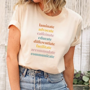 Special Education Teacher Shirt: Advocate Caffeinate Educate Comfort Colors Tee