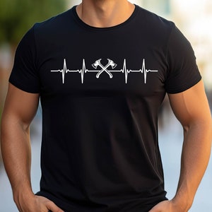 Axe Throwing Heartbeat T-Shirt: Funny Axe Thrower Gift Tee