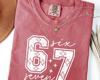 Six Seven Tshirt, Six Seven Meme Gift Sweat, Viral Saying Tee,Funny Number Gen Z Shirt, 67 Tiktok Trend Shirt, 6 7 Meme Christmas Gift Tee