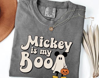 Mickey Is My Boo Halloween Shirt, Disney Couples Ghost Tee, Spooky Season Mickey Mouse Shirt, Disney Halloween Shirt, Matching Disney Tee